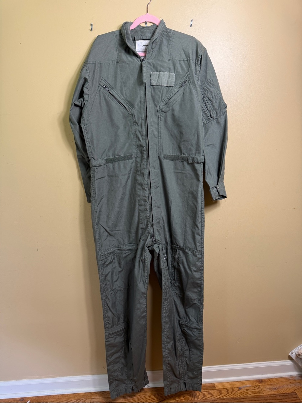 USAF CWU-27/P Flying Coveralls Jumpsuit Sage Green Size 46L 46 Long USGI Nomex